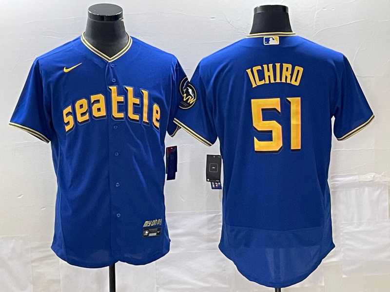 Men's Seattle Mariners #51 Ichiro Suzuki Blue 2023 City Connect Flex Base Stitched Jersey,We sell and wholesale Men's Seattle Mariners #51 Ichiro Suzuki Blue 2023 City Connect Flex Base Stitched Jersey on line form chian!
